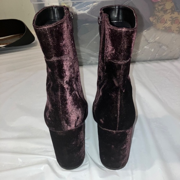 Kendall + Kylie Burgundy Plum Velour Ankle Boots - Picture 6 of 8
